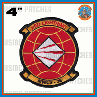 Officially Licensed USMC Marine Wing Communications Squadron MWCS-38 Red Lightning Patch