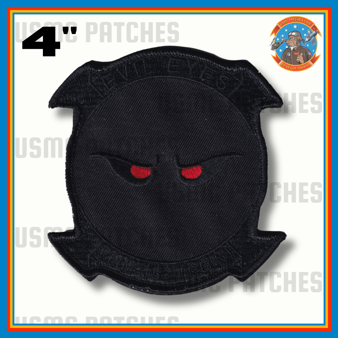 Officially Licensed USMC VMM-163 Evil Eyes (REIN) Blackout Squadron Patch
