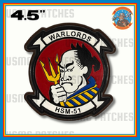 Officially Licensed US Navy HSM-51 Warlords Leather Patches