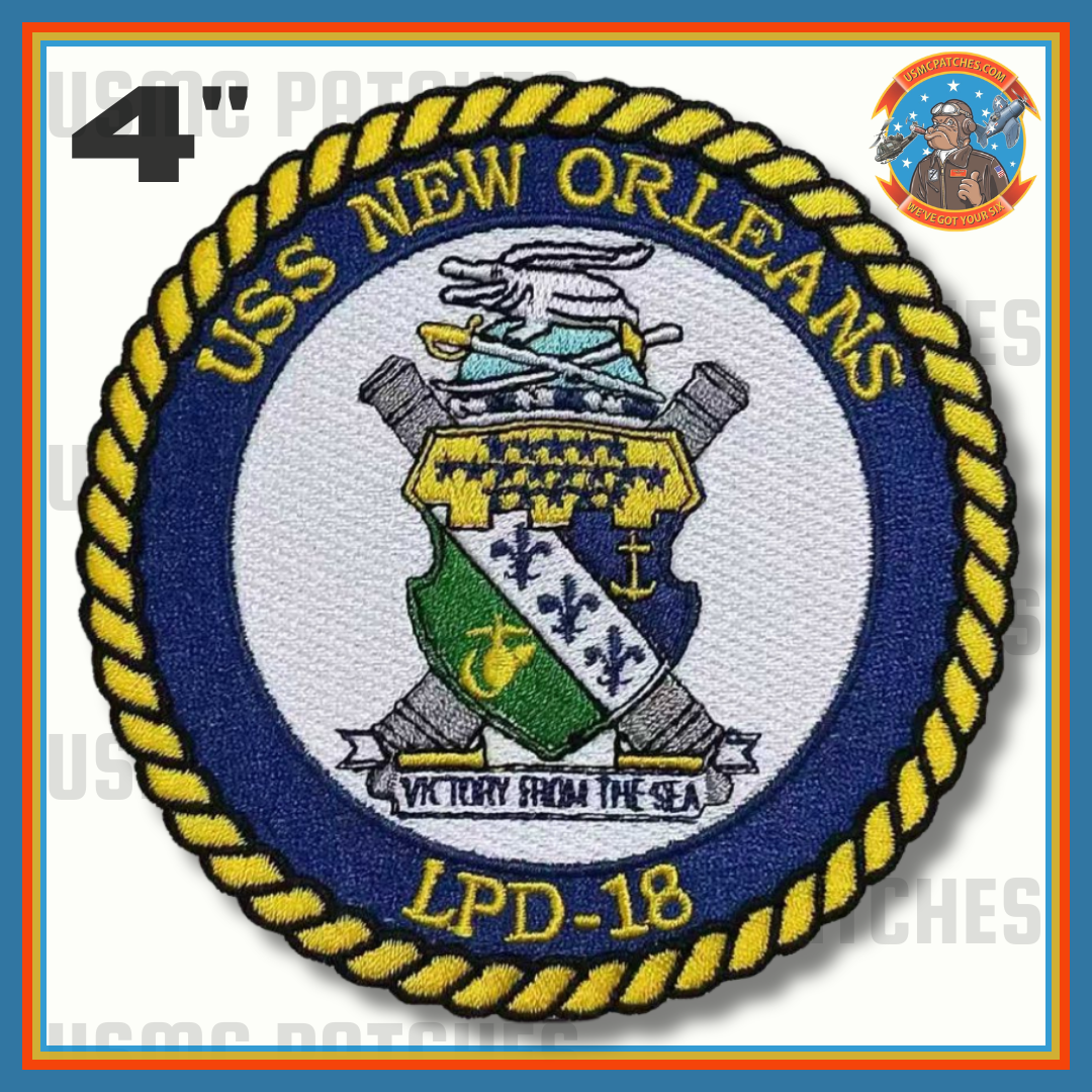 Officially Licensed US Navy USS New Orleans LPD 18 Patches