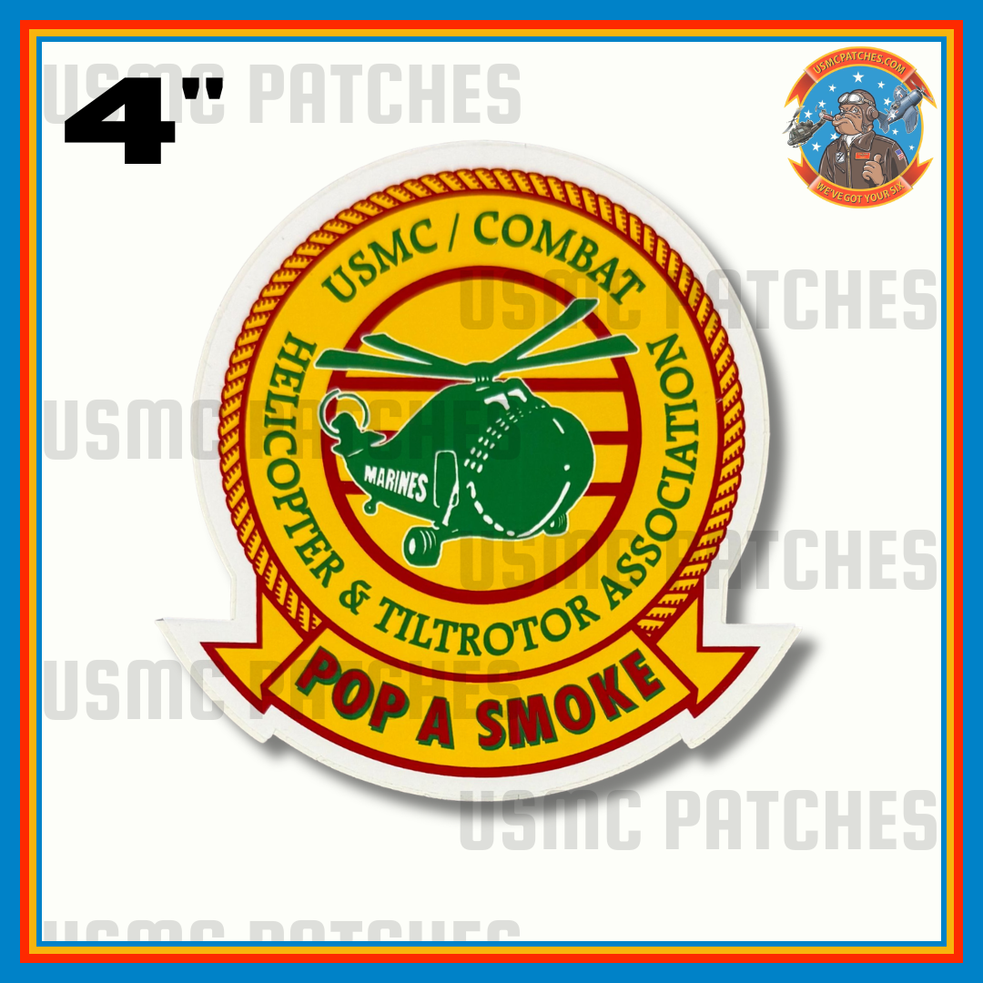 Officially Licensed USMC/ Combat Helicopter & Tiltrotor Association Pop-A-Smoke Sticker Collection