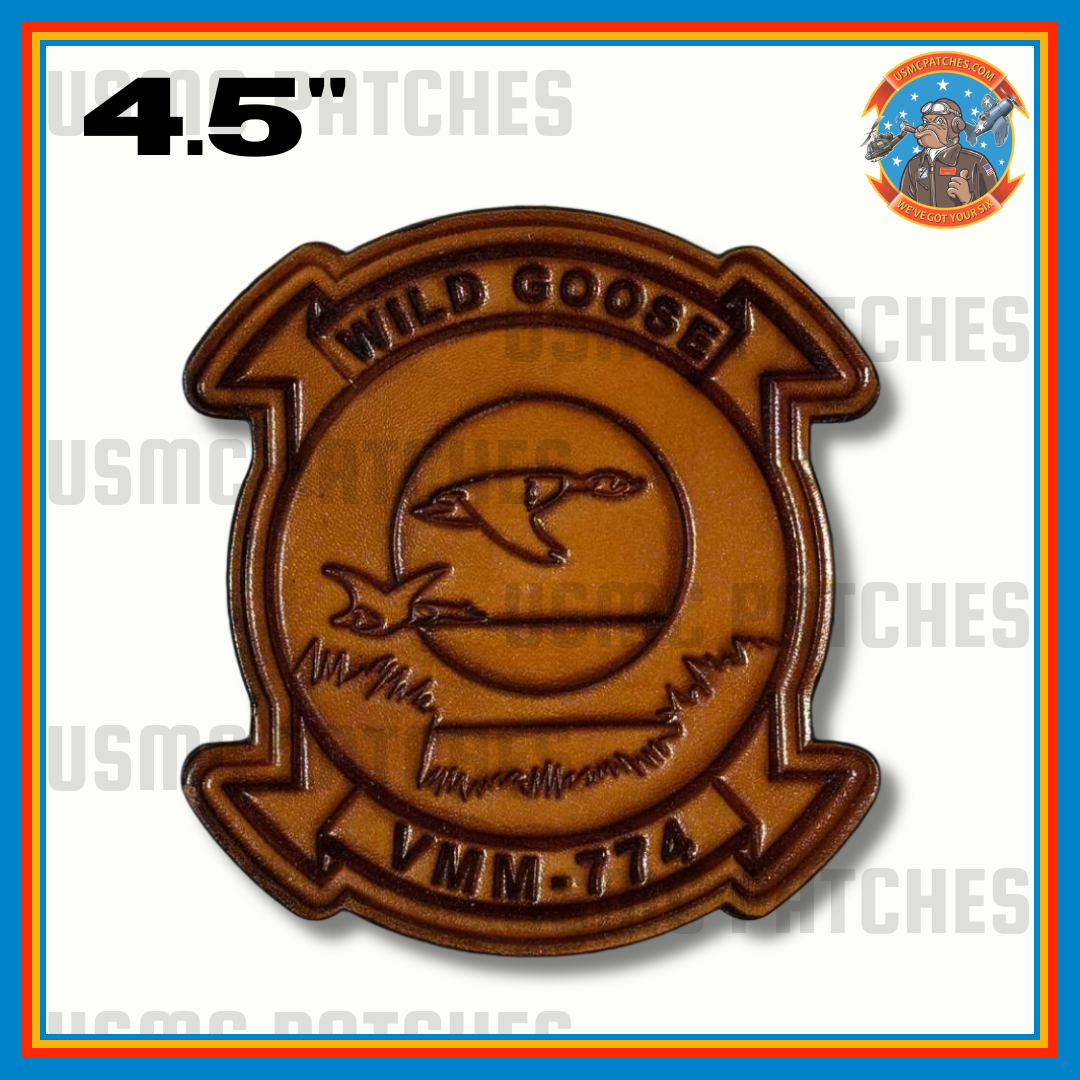 Officially Licensed USMC VMM-774 Wild Goose Leather Patches