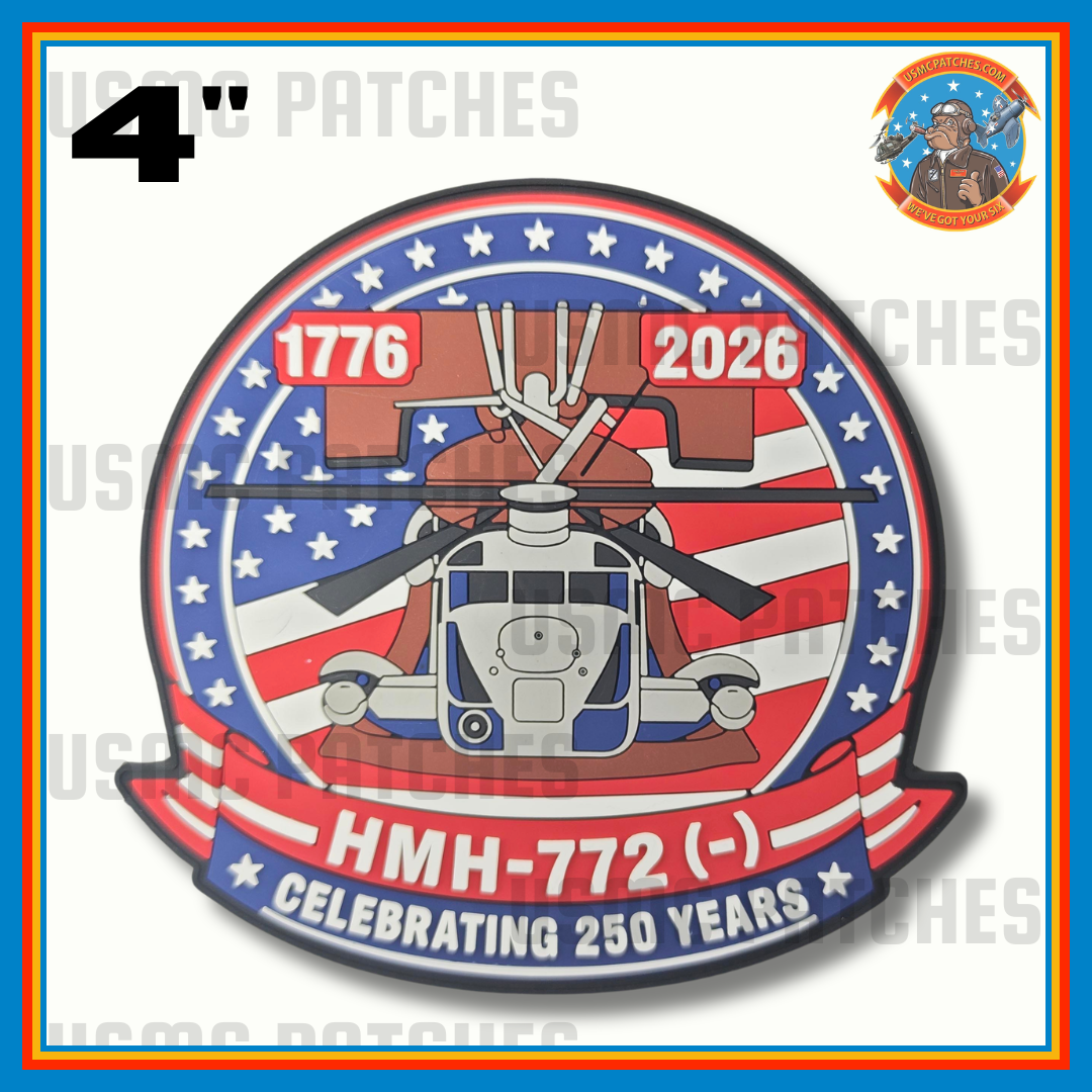 Official HMH-772(-) Hustlers 4th of July 250th Anniversary PVC Patch