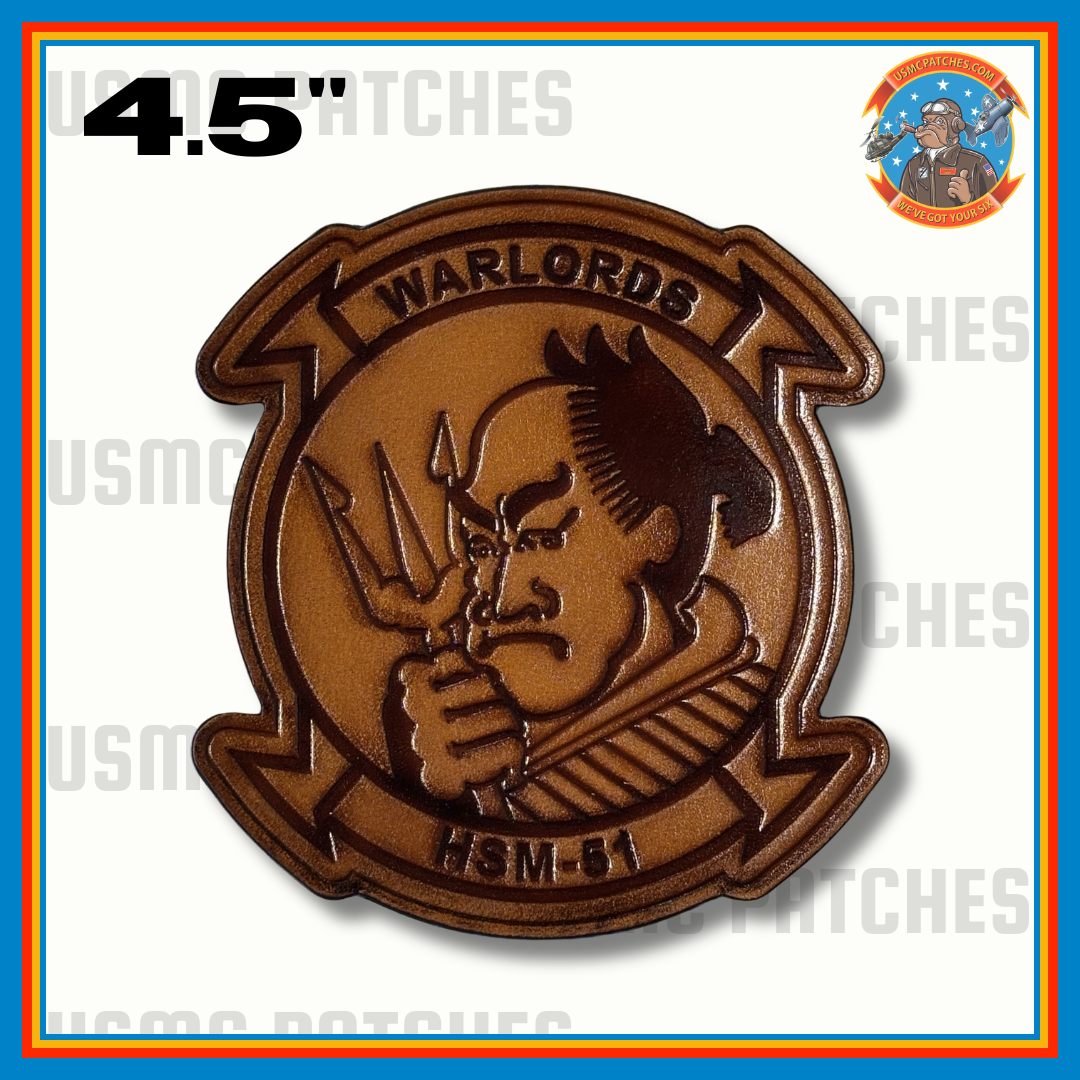 Officially Licensed US Navy HSM-51 Warlords Leather Patches