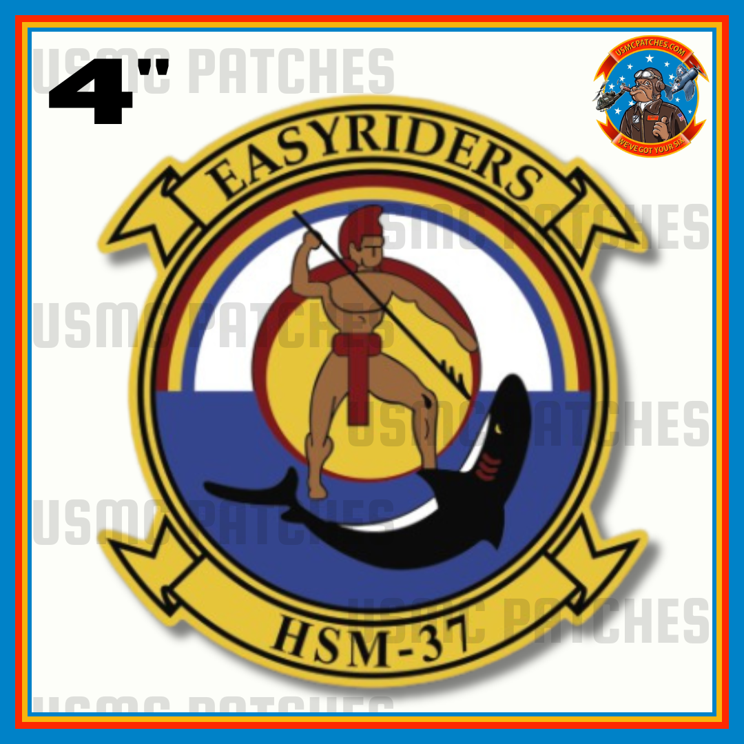 Officially Licensed US Navy HSM-37 Easy Riders Squadron Sticker