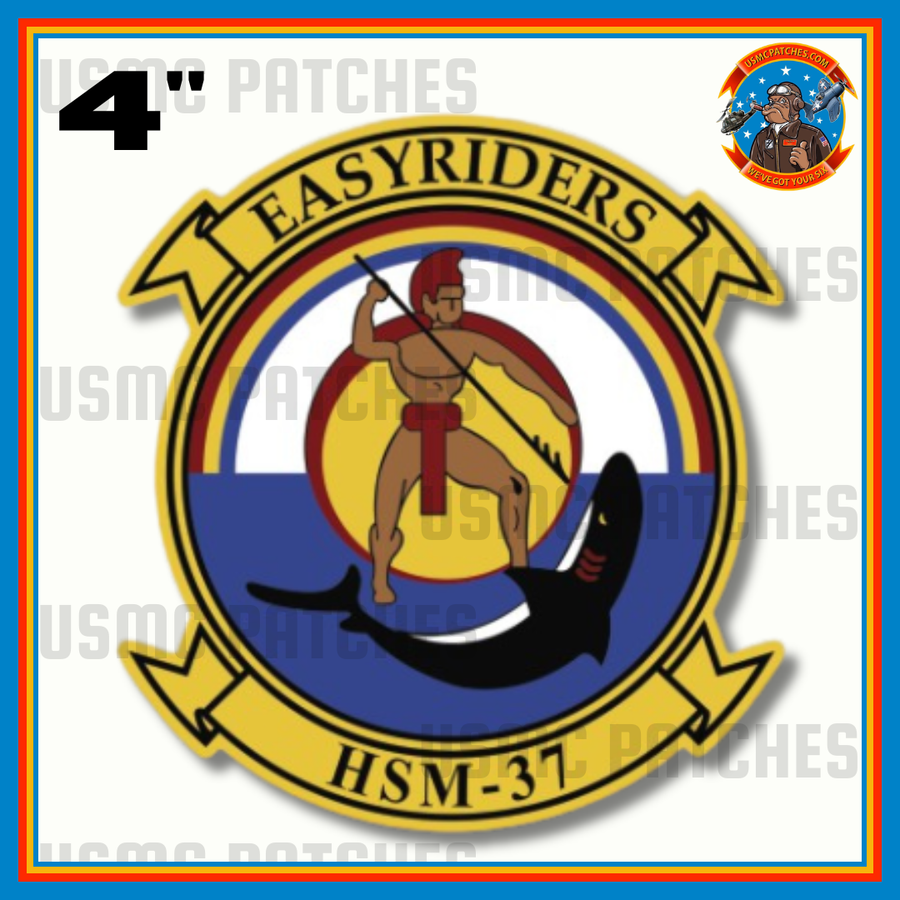 Officially Licensed US Navy HSM-37 Easy Riders Squadron Sticker