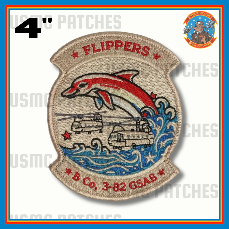 Official US Army B Co 3-82 GSAB Flippers Traditional Patch