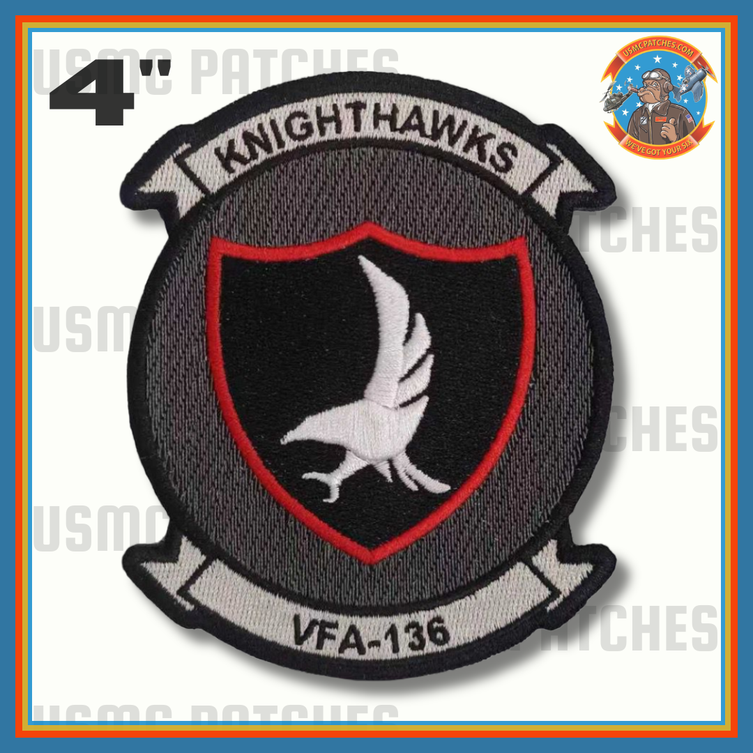 Officially Licensed US Navy VFA-136 Knighthawks Anniversary Squadron Patch and Name Tags