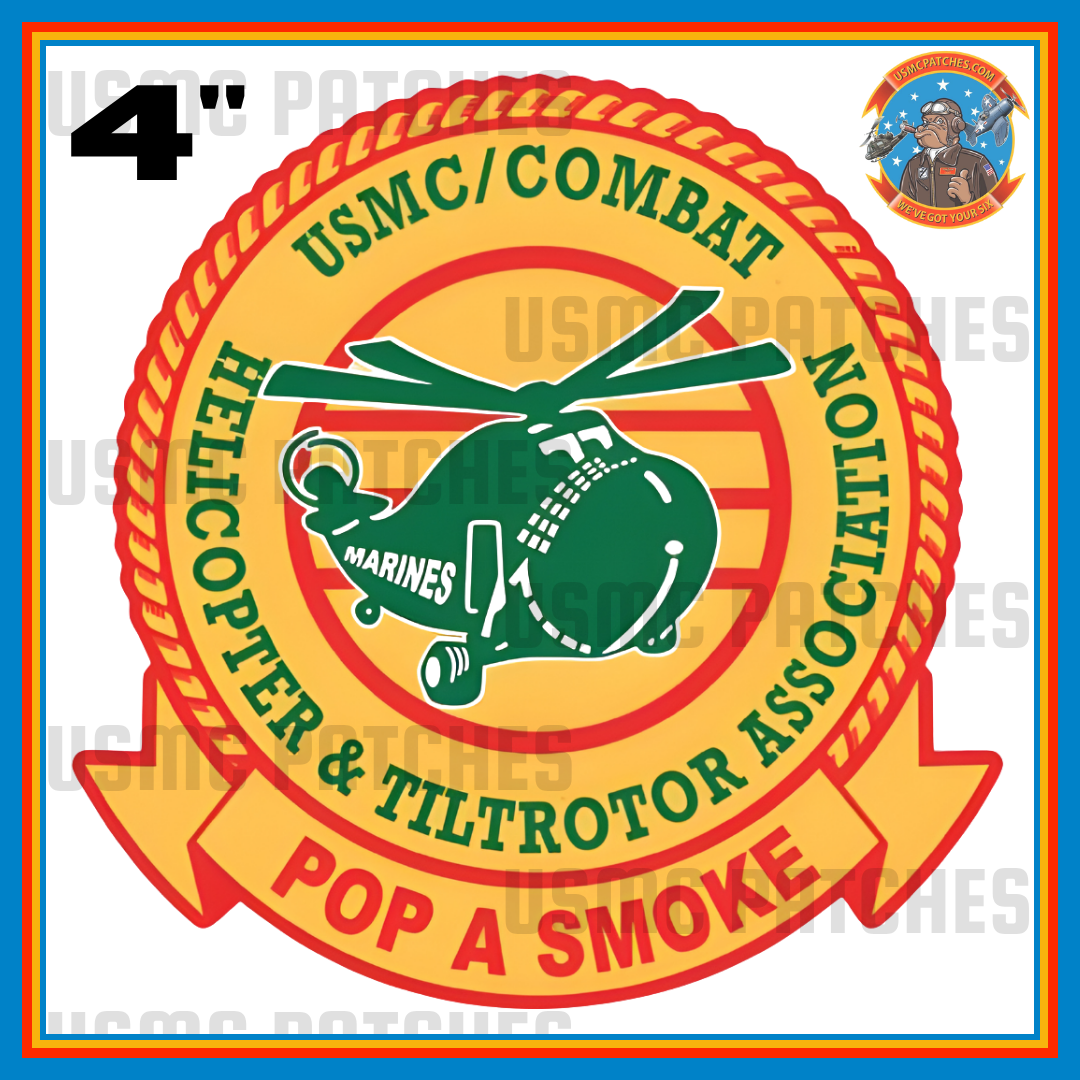 Officially Licensed Pop-A-Smoke USMC/Combat Helicopter and Tiltrotor Association Sticker