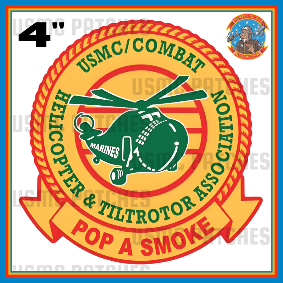 Officially Licensed Pop-A-Smoke USMC/Combat Helicopter and Tiltrotor Association Sticker