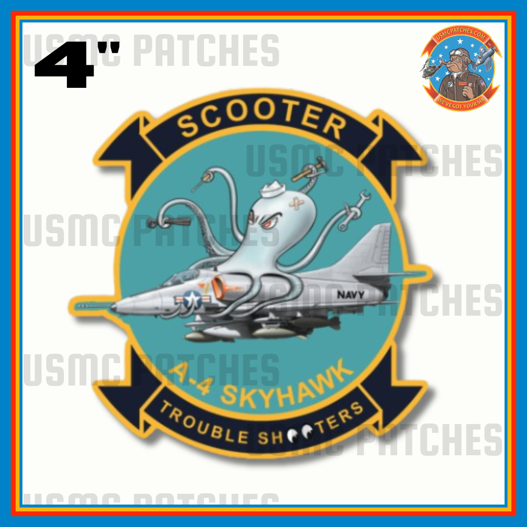 US Navy A-4 Skyhawk "Scooter Trouble Shooter" Sticker