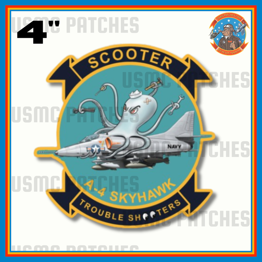 US Navy A-4 Skyhawk "Scooter Trouble Shooter" Sticker