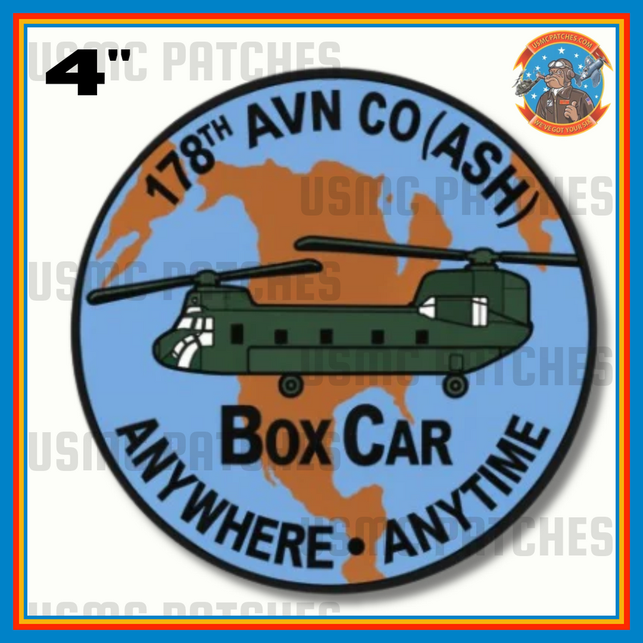 Official US Army 178th AVN Co (ASH) Box Car Sticker