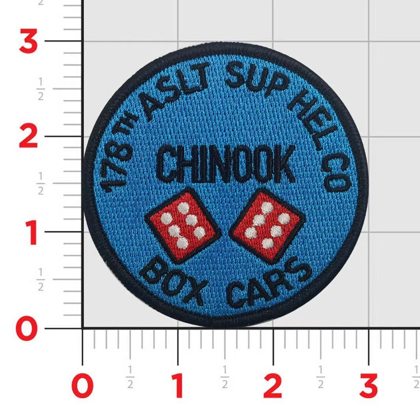 Official Army 178th Box Cars Chinook Patch