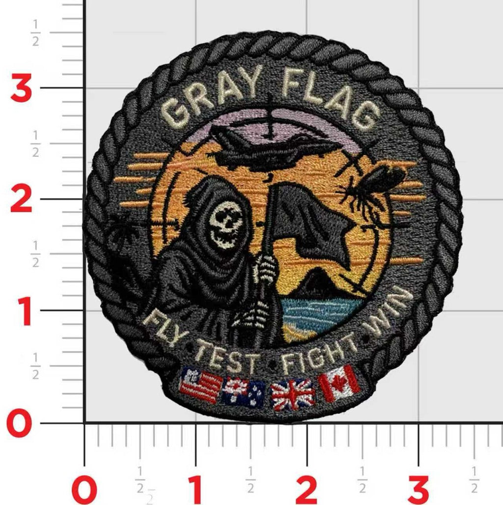 Official Fly Test Fight Win Gray Flag Patch