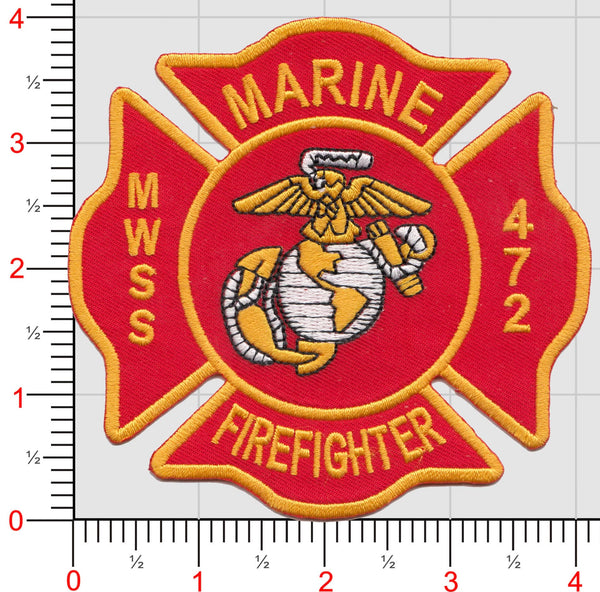 Officially Licensed MWSS-472 Marine Firefighter patch
