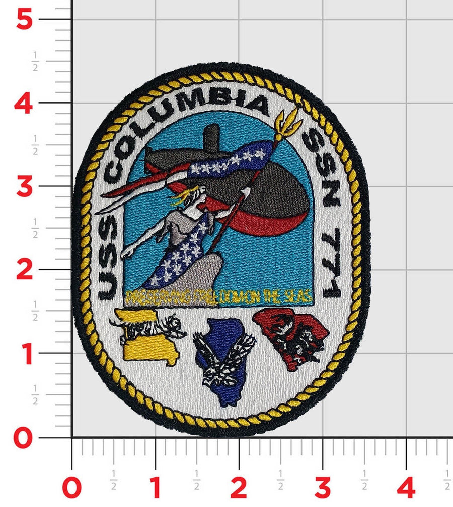 Officially Licensed US Navy SSN-771 USS Columbia Patch