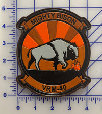 Officially Licensed US Navy VRM-40 Mighty Bisons Leather Squadron Patch