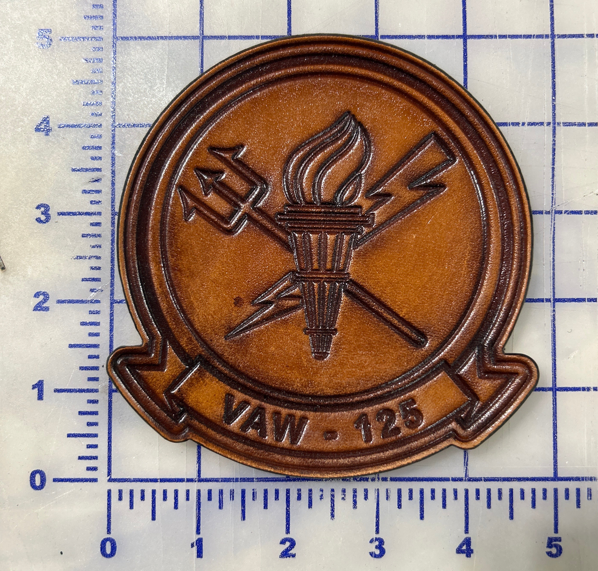 Officially Licensed US Navy VAW-125 Tigertails Leather Patch