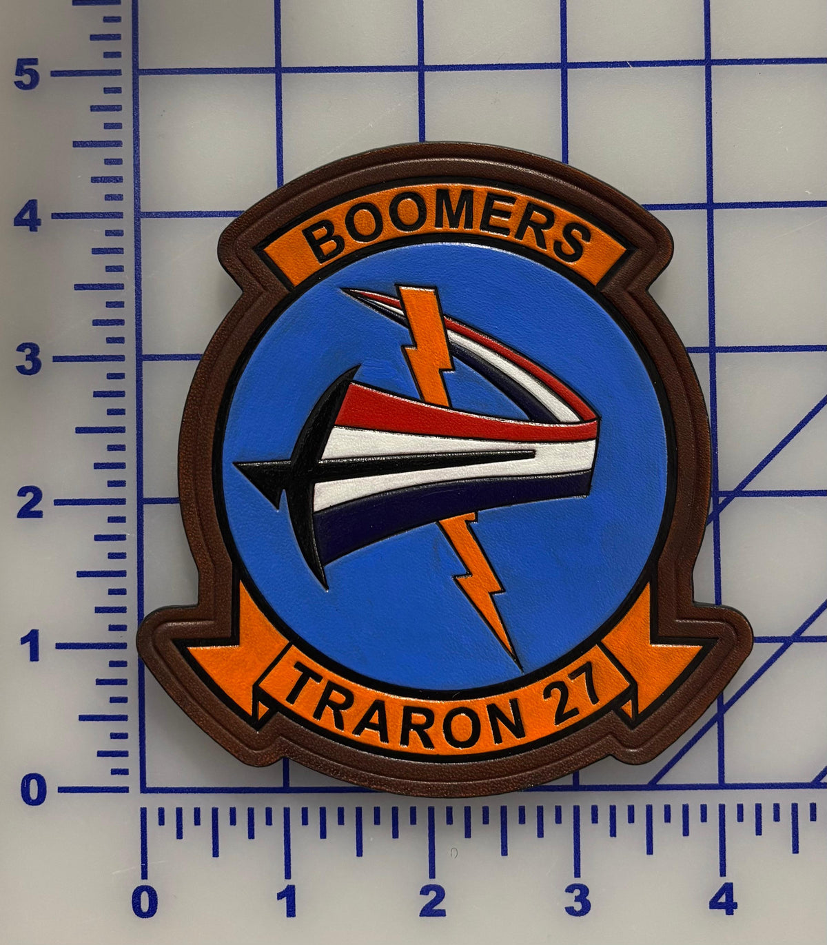 Officially Licensed US Navy VT-27 Boomers Leather Squadron Patches