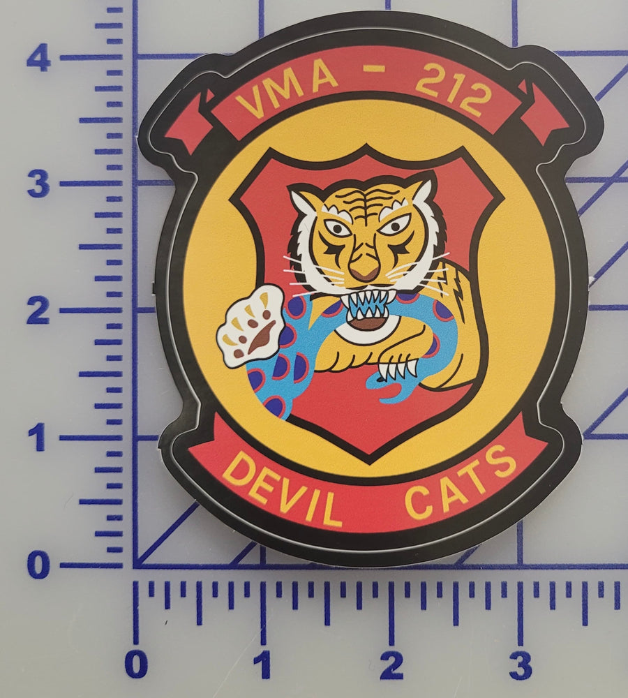 Officially Licensed USMC VMA-212 Devil Cats Sticker