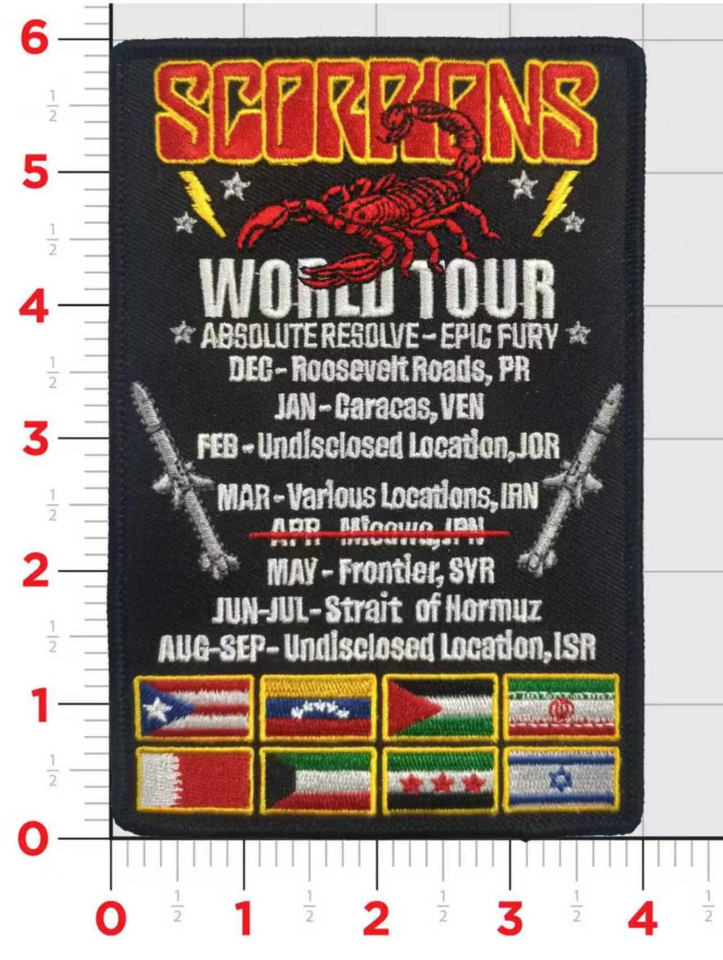 Official VAQ-132 Scorpions World Tour Deployment Patch