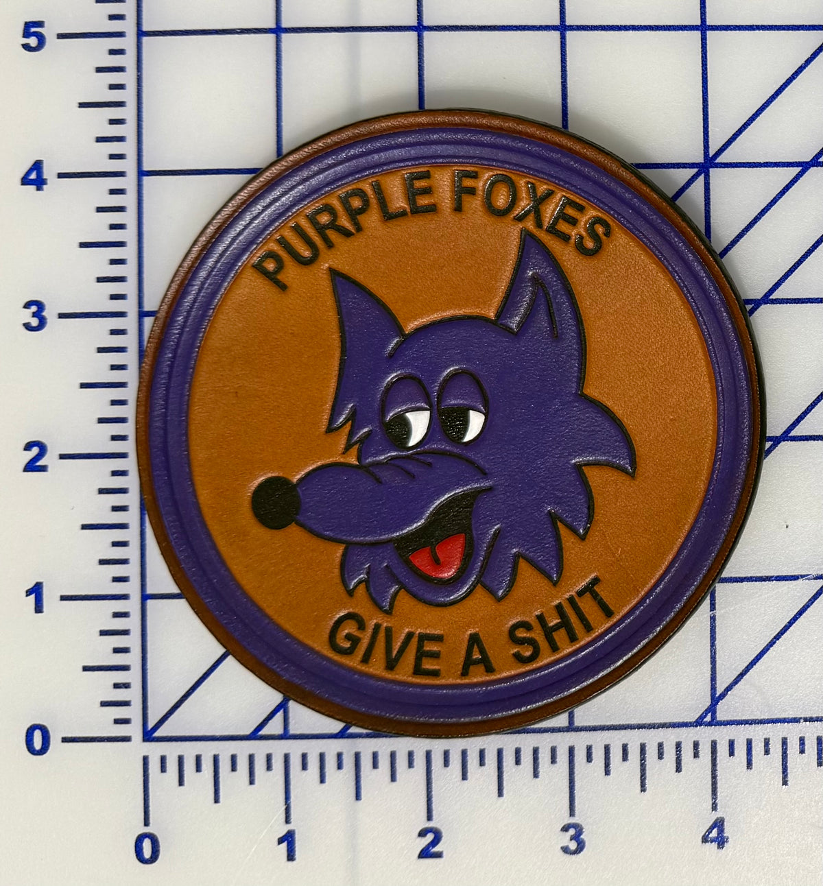 Officially Licensed USMC HMM/VMM-364 Purple Foxes Leather Patch