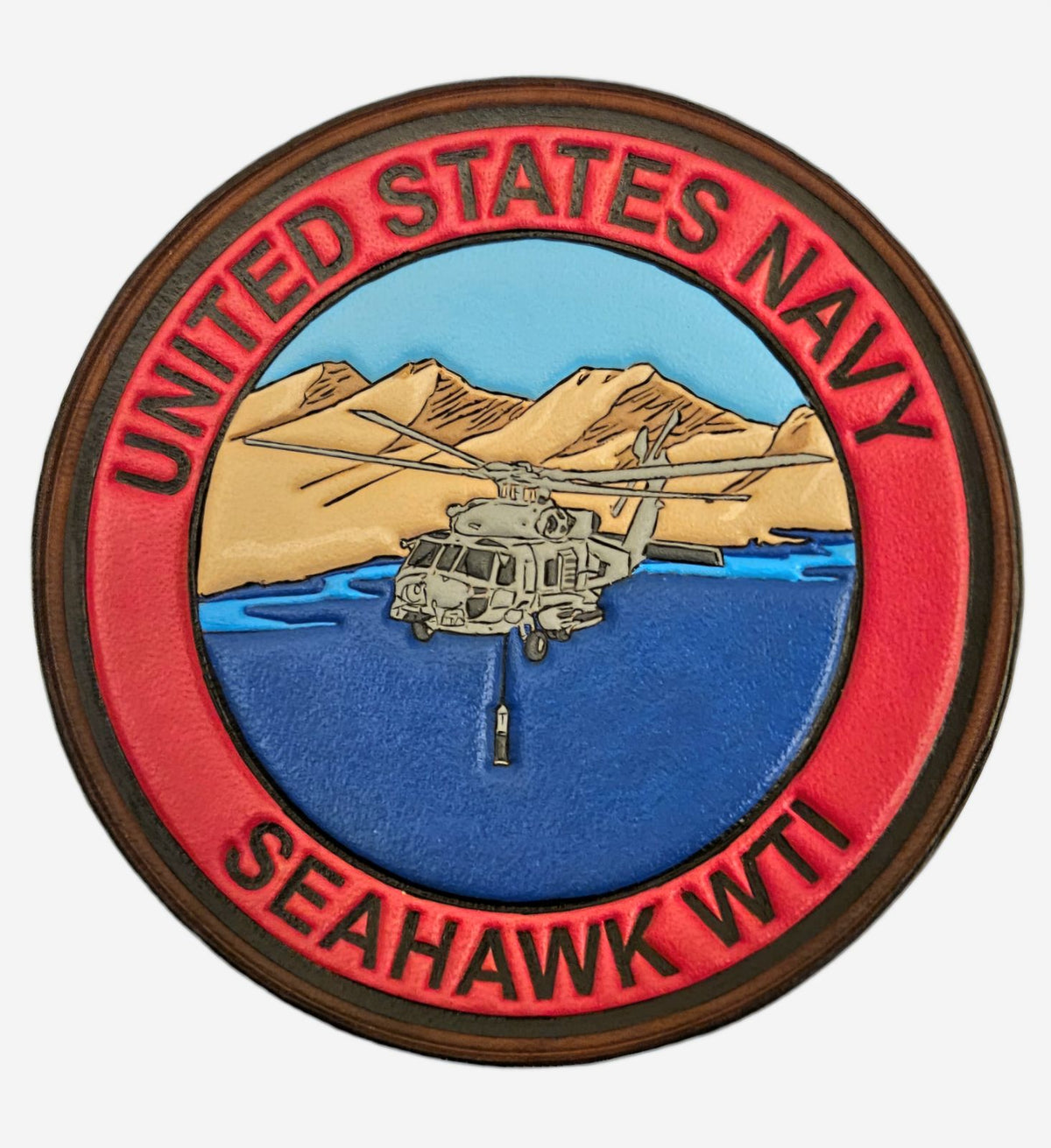 Officially Licensed US Navy Seahawk WTI Leather Patches