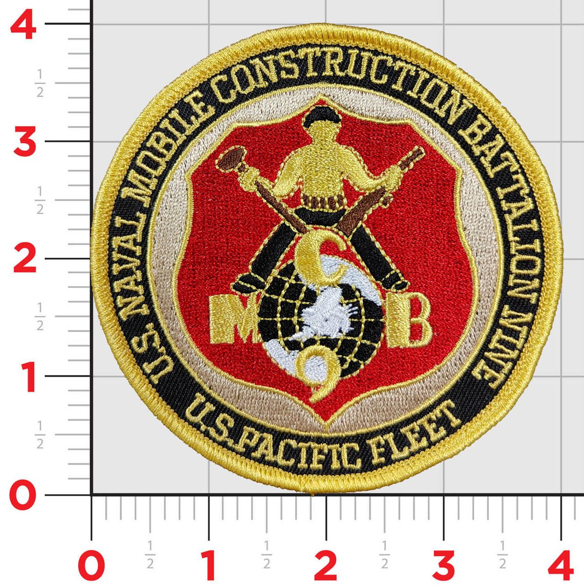 Officially Licensed US Navy Mobile Construction Battalion MCB-9 Patch (Mobile)