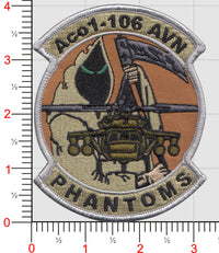 Official US Army A Co 1-106 AVN Phantoms Patches