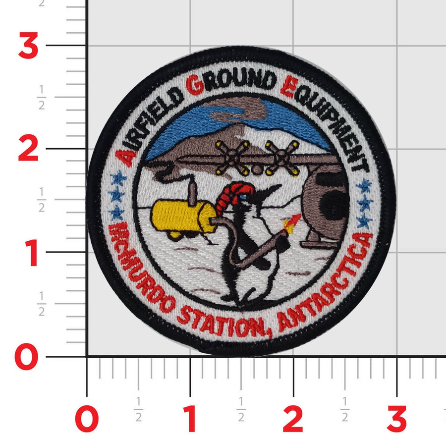 Official McMurdo Station Antarctica Airfield Ground Equipment Patches and Name Tags