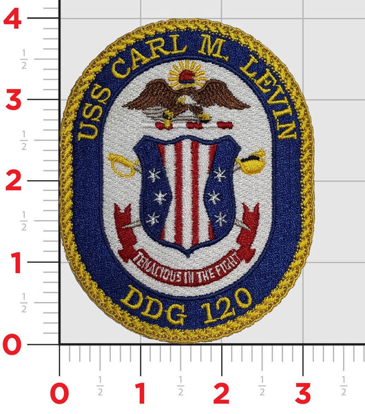 Officially Licensed US Navy DDG-120 USS Carl M. Levin Patch