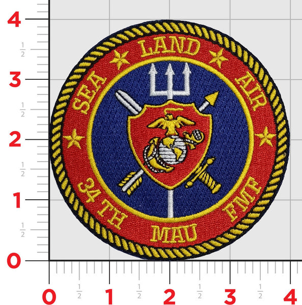 Officially Licensed 34th MAU FMF Marine Expeditionary Unit Fleet Marine Force patch