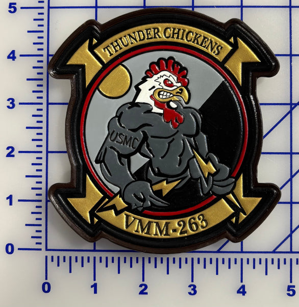Official VMM-263 Buff Thunderchicken Leather Patch