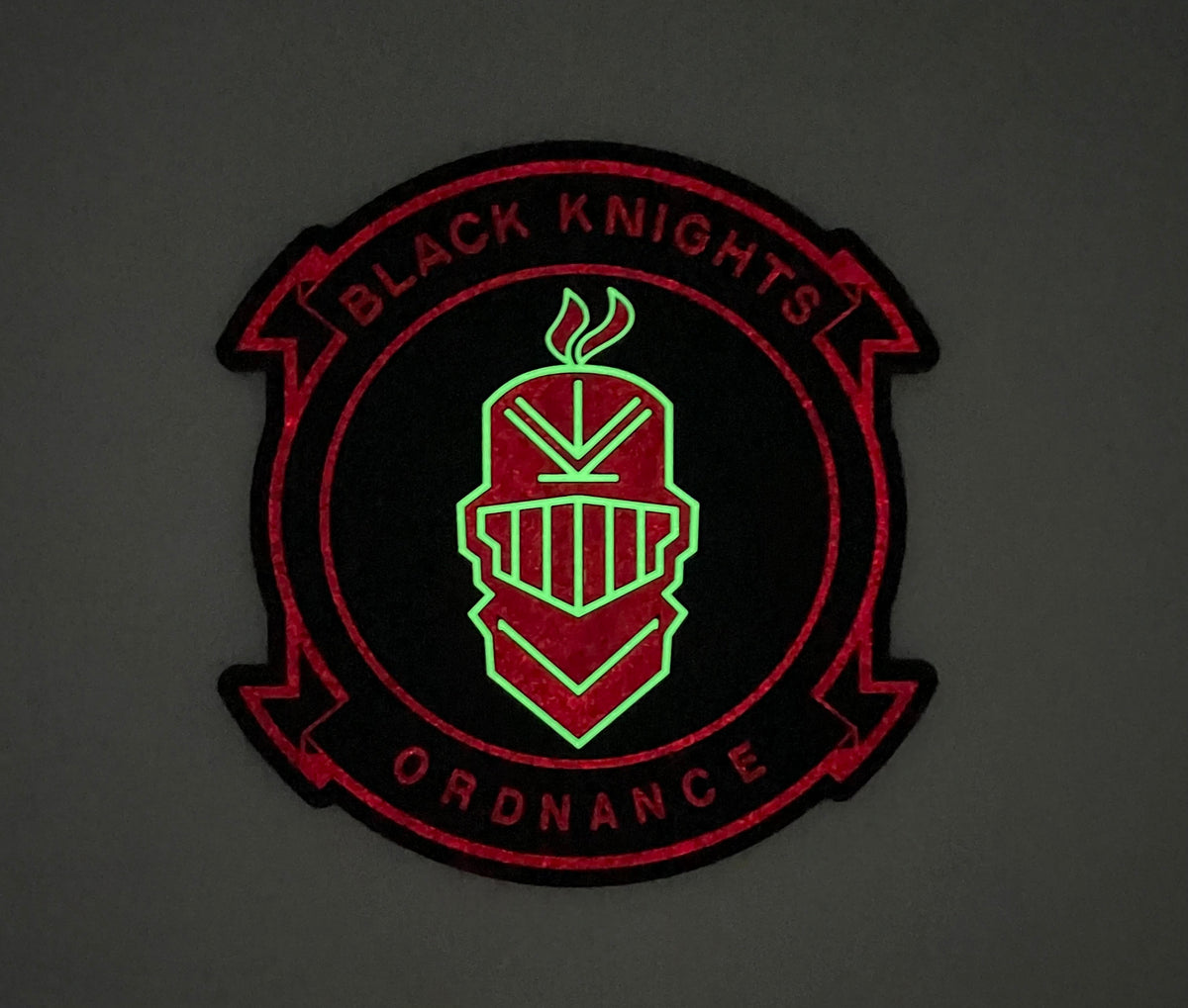 Official VMFA-314 Black Knights Ordnance PVC glow patch