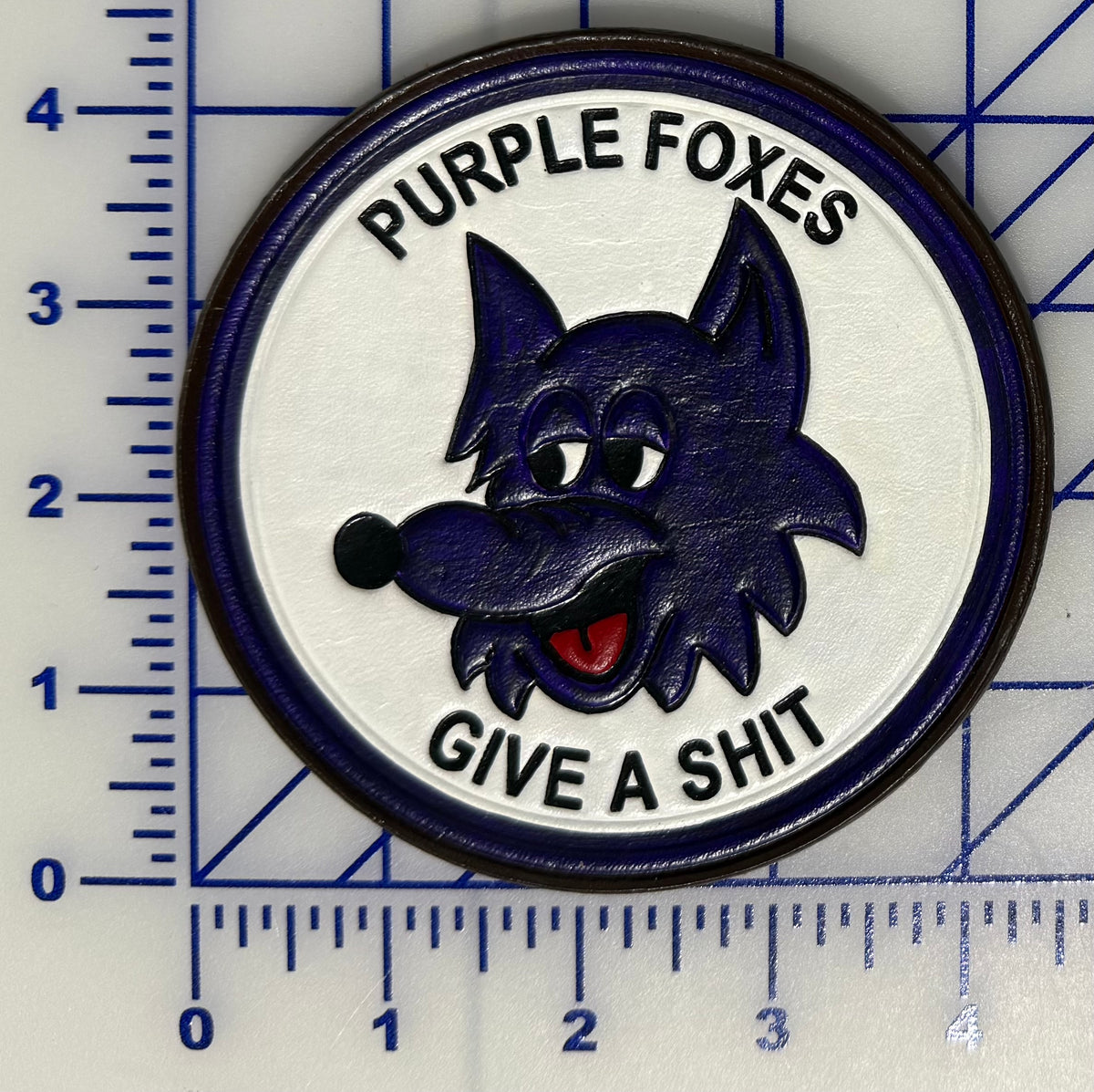 Officially Licensed USMC HMM/VMM-364 Purple Foxes Leather Patch