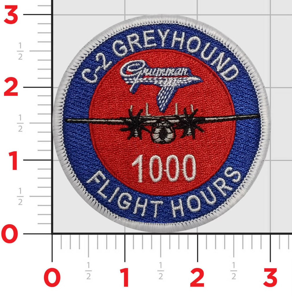 Official C-2 Greyhound Flight Hours Shoulder Patches