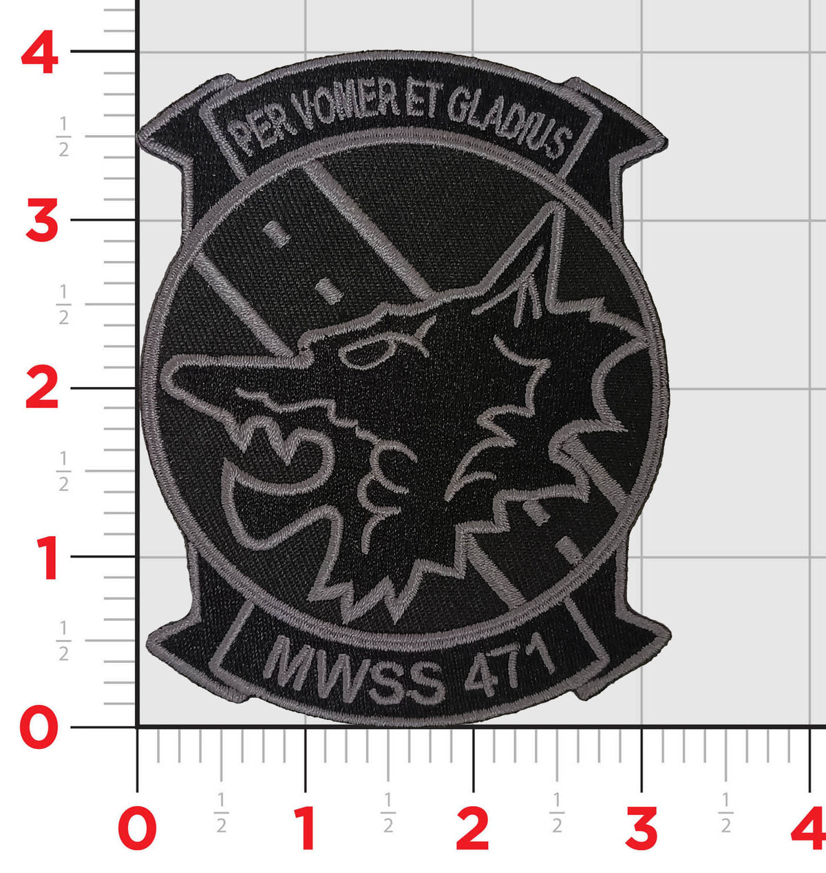 Officially Licensed USMC MWSS-471 Red Wolves Patches