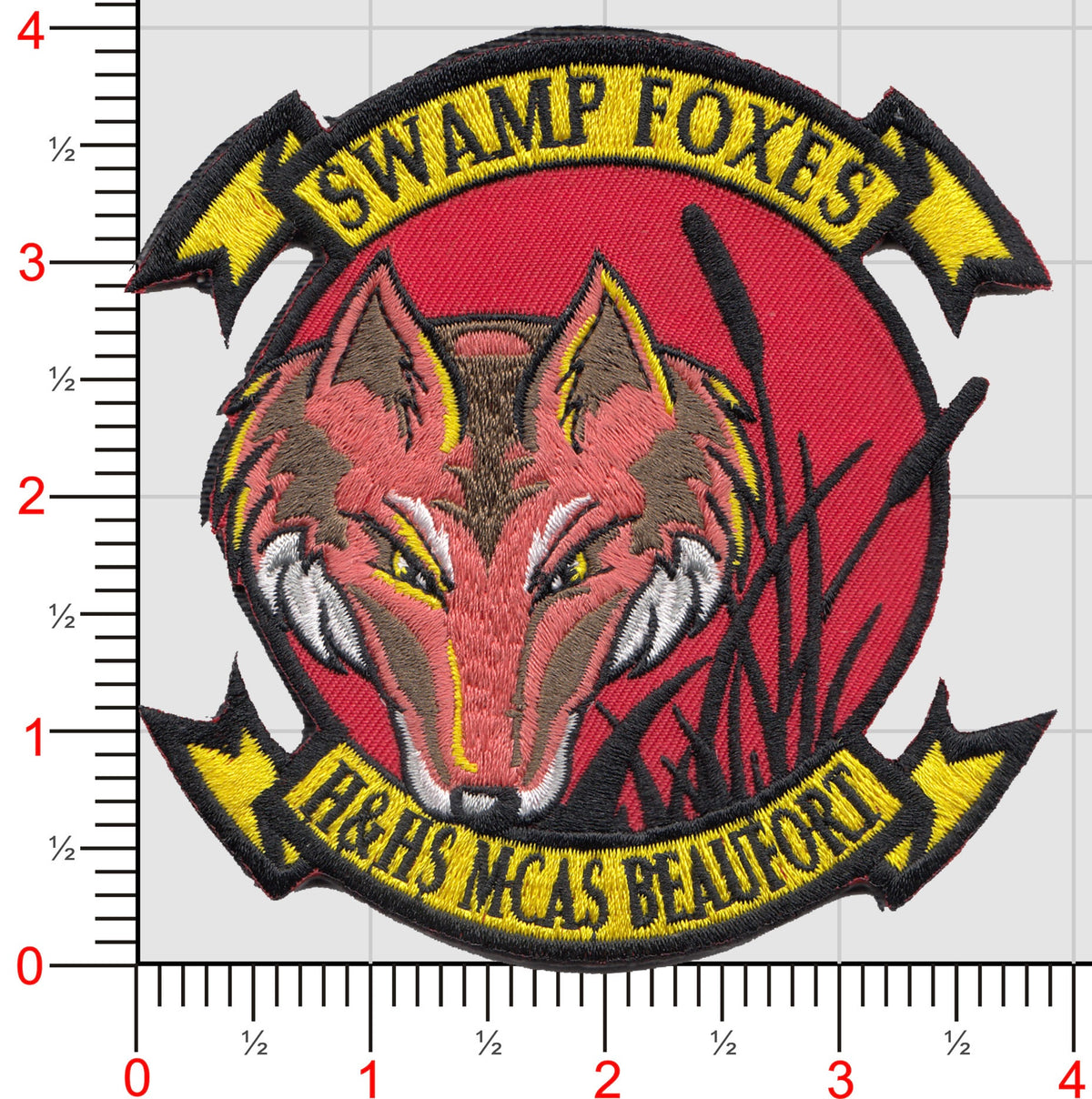 Officially Licensed USMC H&HS Beaufort Swamp Foxes (Serious Fox Full Color) Patch (B)