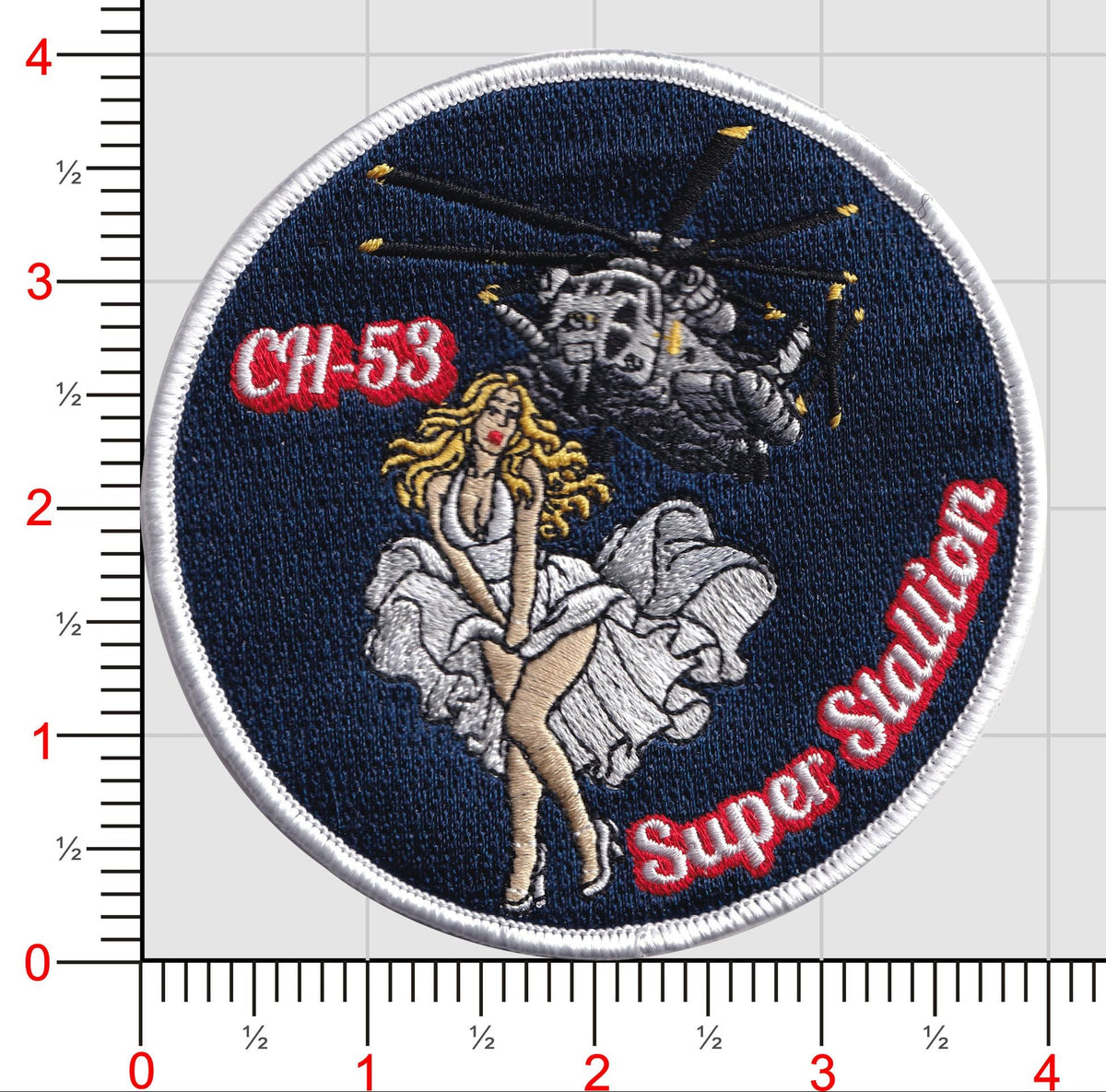 Official USMC Patches CH-53 Super Stallion Sydney Pin Up Girl Patch