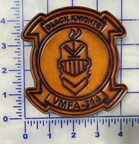 Officially Licensed USMC VMFA-314 Black Knights Leather Patches