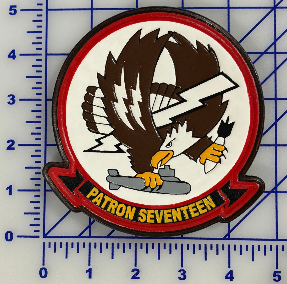 Officially Licensed US Navy VP-17 White Lightning Leather Patch