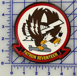 Officially Licensed US Navy VP-17 White Lightning Leather Patch