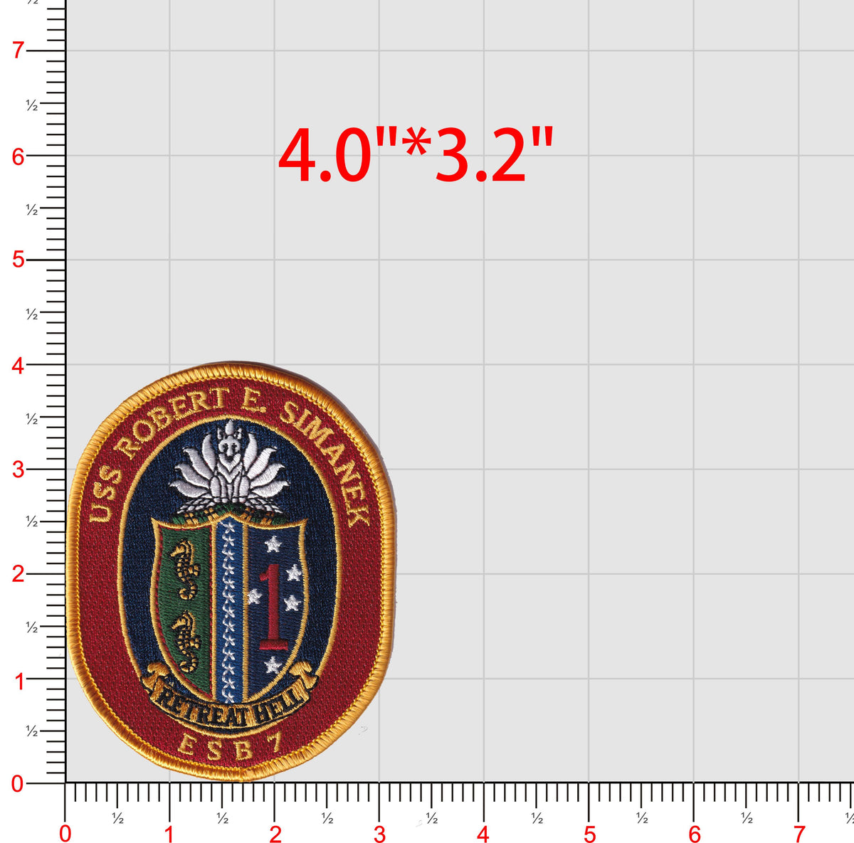 Officially Licensed US Navy ESB-7 USS Robert E. Simanek Patch