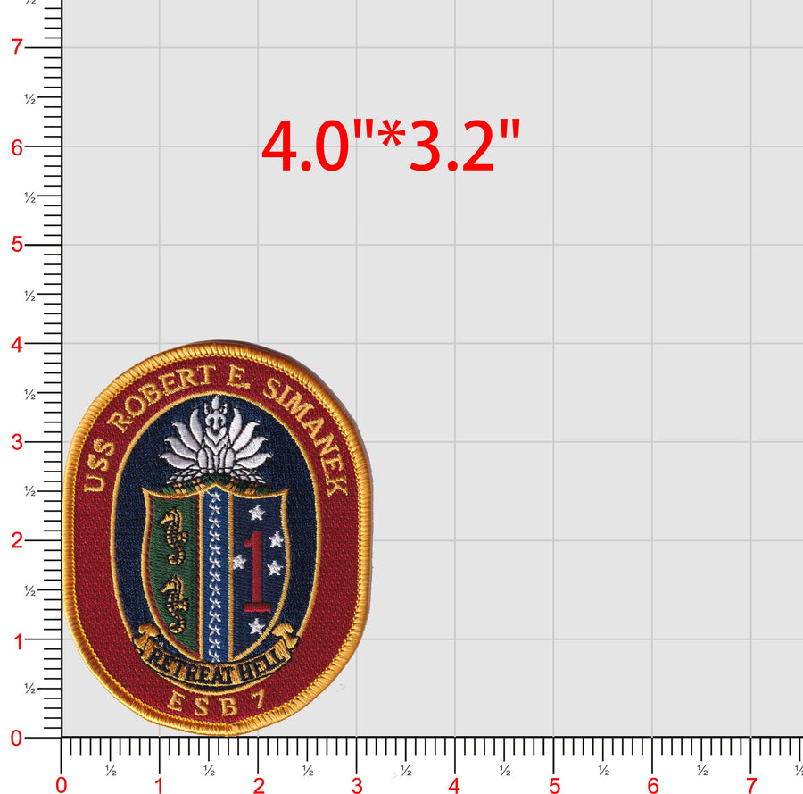 Officially Licensed US Navy ESB-7 USS Robert E. Simanek Patch