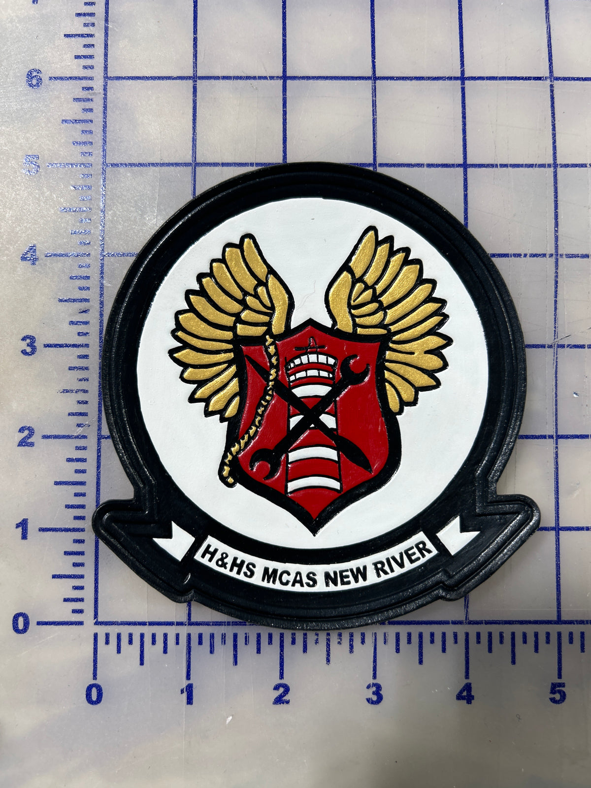 Officially Licensed USMC H&HS New River Leather Patch (New River)