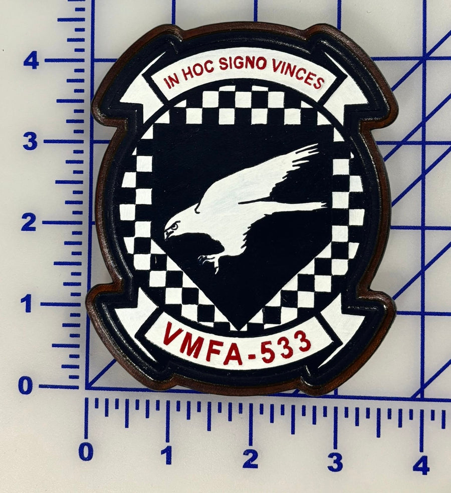 Officially Licensed USMC VMFA-533 Hawks Leather Squadron Patch