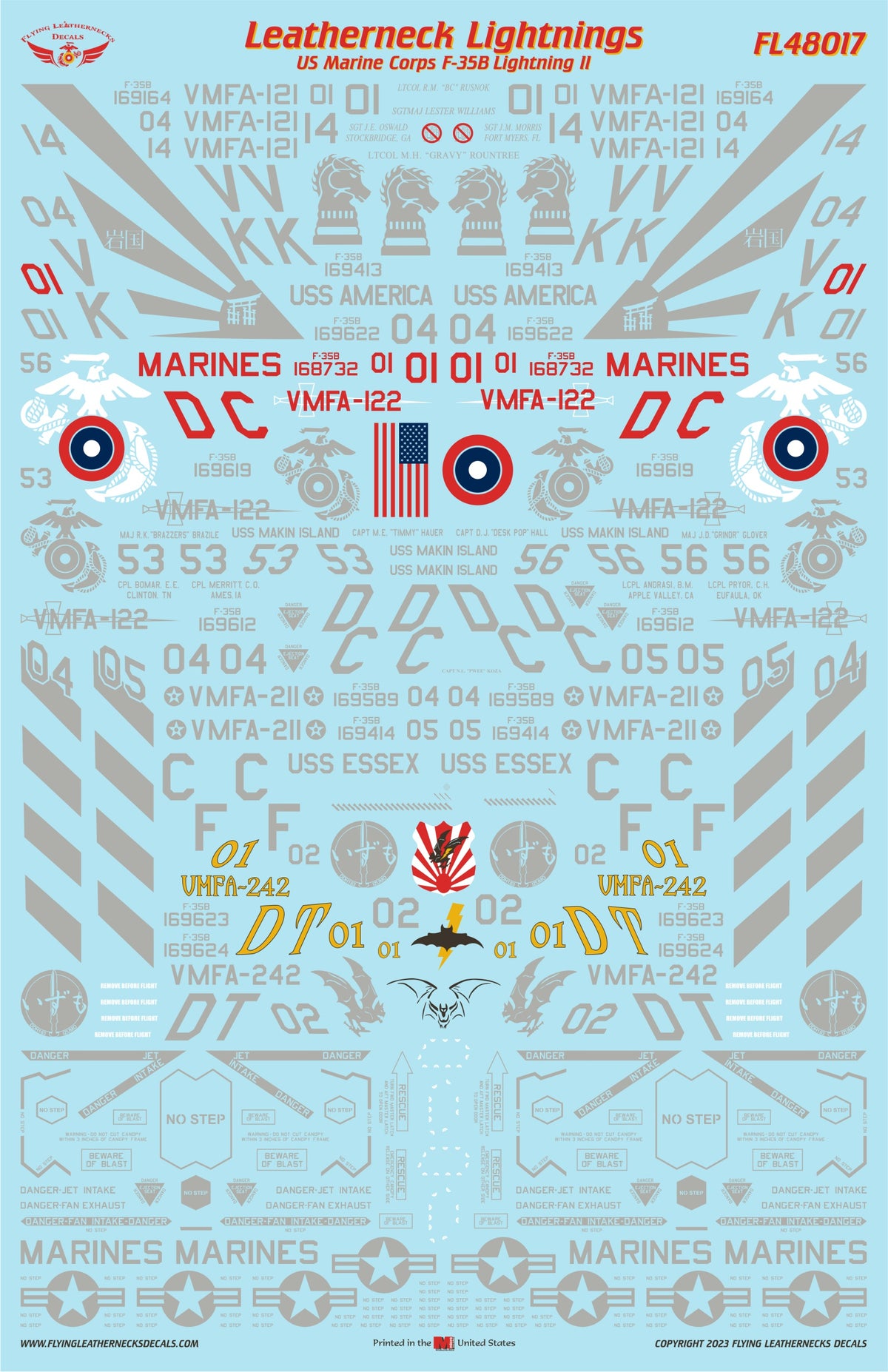 1/48 Scale F-35B Leatherneck Lightnings for Italeri / Tamiya