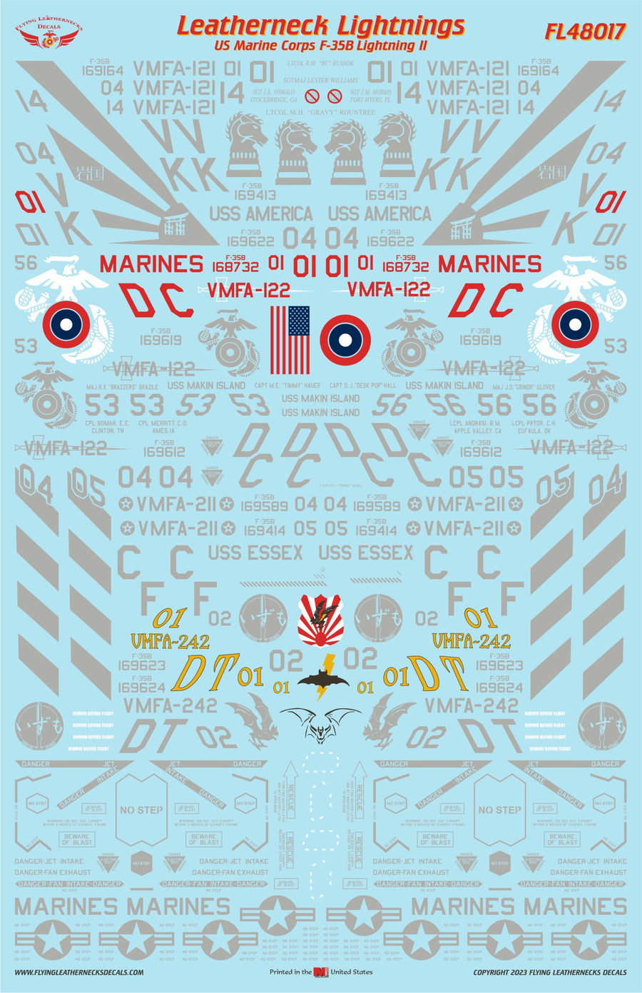 1/48 Scale F-35B Leatherneck Lightnings for Italeri / Tamiya