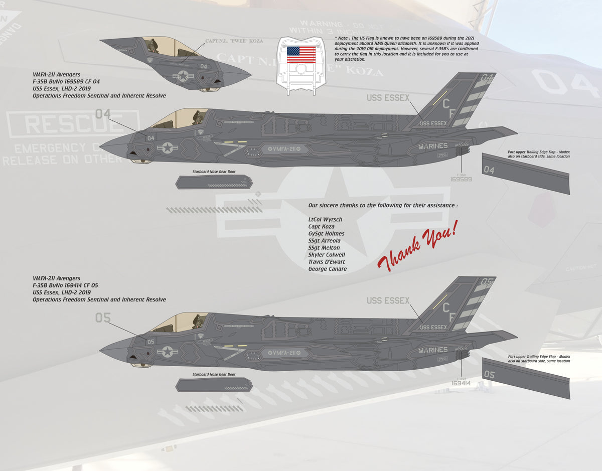 1/48 Scale F-35B Leatherneck Lightnings for Italeri / Tamiya